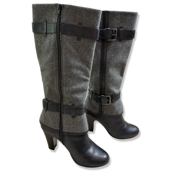 ⭐️EURO SOFT Brinkley Boots by SOFFT Grey Flannel Buckle Tall Boots - Picture 3 of 9
